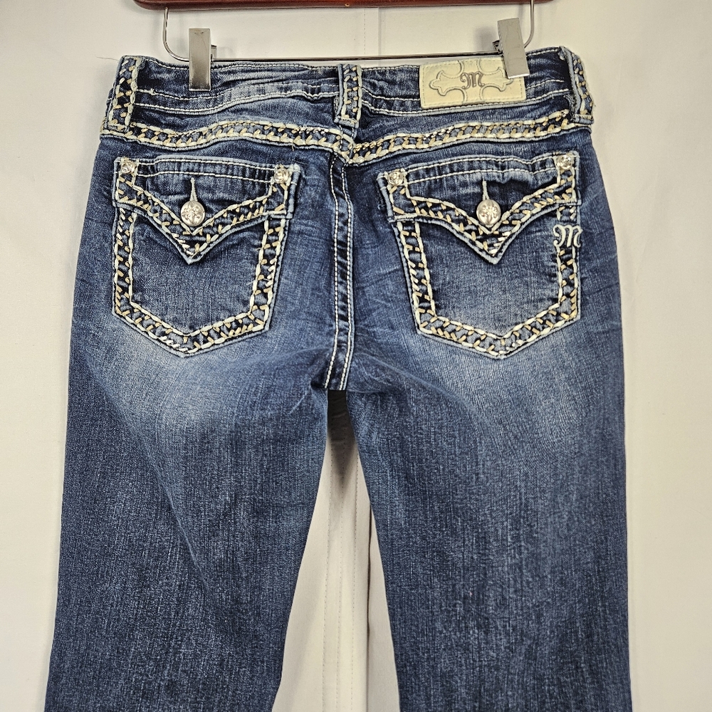 Miss Me rhinestone bling bootcut jeans size 28